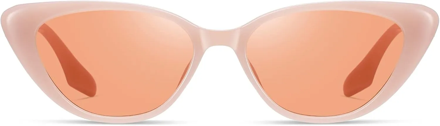 Retro Vintage Narrow Cat Eye Sunglasses for Women 90s Small Chic Style Trendy Sunnies UV400 Protection FZN7514