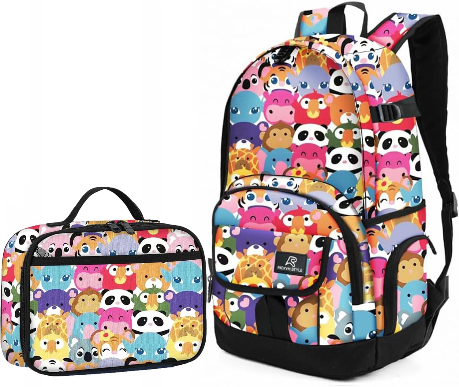 rickyh style Boys and Girls Kids Backpacks, Lightweight Backpack 18.5 x 13.75 x 8.75 Inches lunch bags 10 x 8 x 3.21 Inches Kids Backpacks for School and Travel, BPA Free