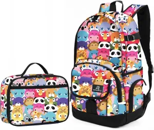 rickyh style Boys and Girls Kids Backpacks, Lightweight Backpack 18.5 x 13.75 x 8.75 Inches lunch bags 10 x 8 x 3.21 Inches Kids Backpacks for School and Travel, BPA Free
