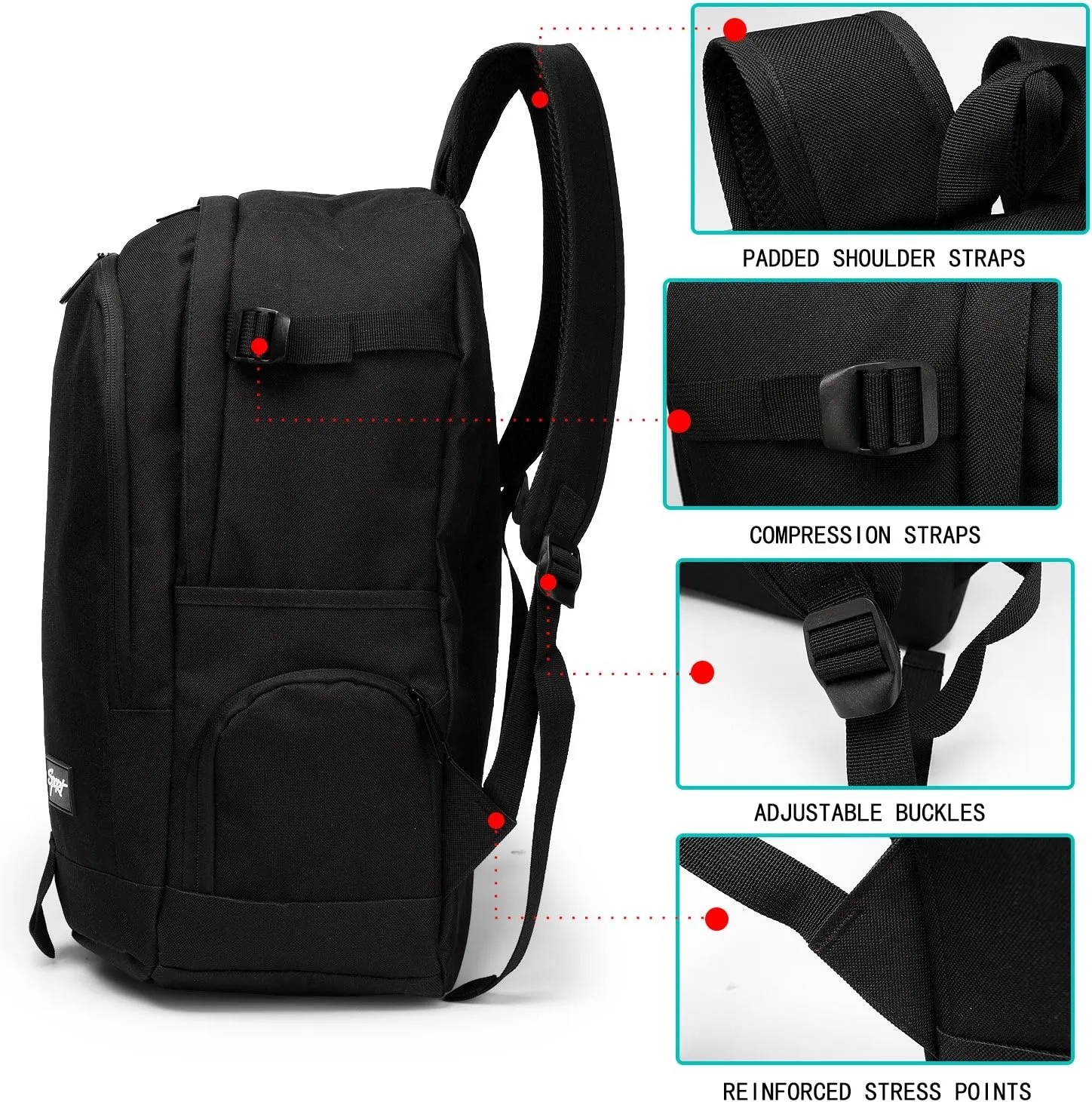 rickyh style School Backpack Travel Bag for Men & Women Lightweight College Back Pack with Laptop Compartmen