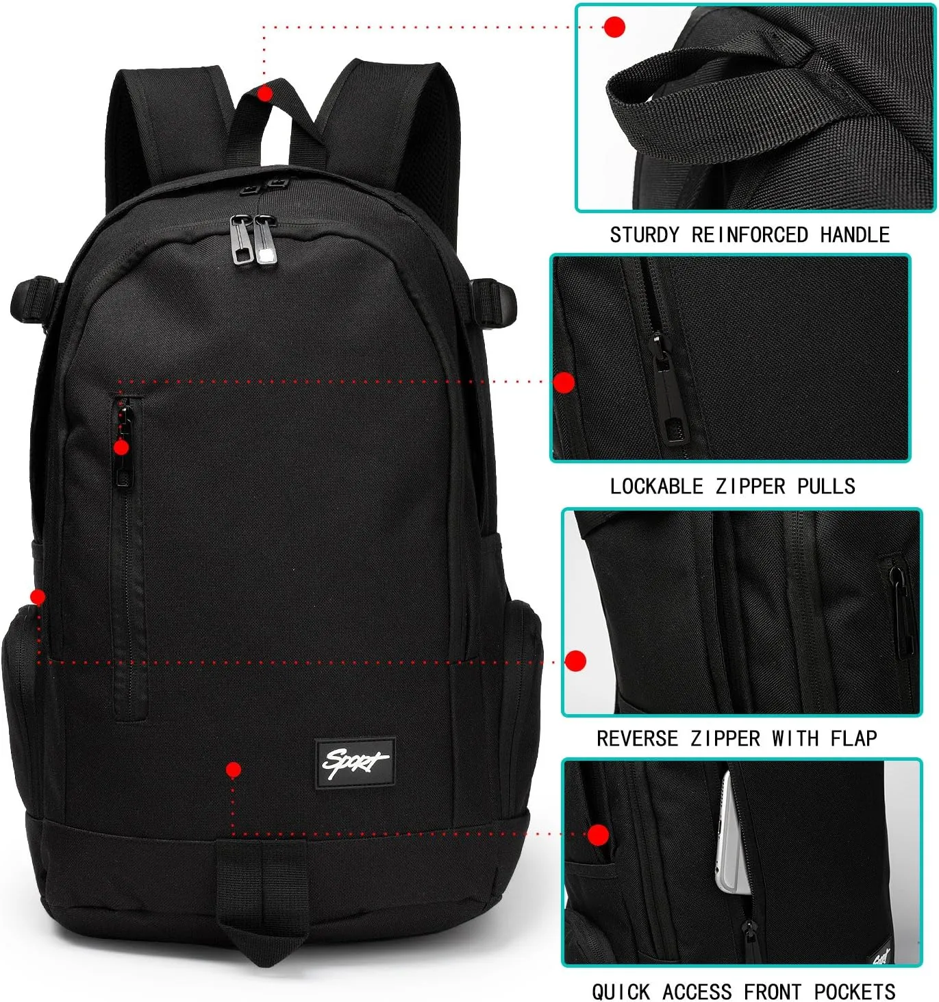 rickyh style School Backpack Travel Bag for Men & Women Lightweight College Back Pack with Laptop Compartmen