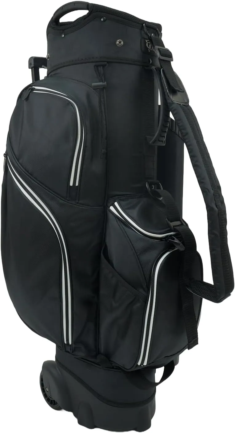RJ Sports Carter 14 Way Divider Top Transport Golf Cart Bag with Wheels/Handle - Men and Women Wheel Golf Bag