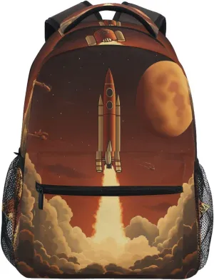 Rocket Launch Backpack Lightweight School Bags Boys Girls Bookbag Kids Travel Rucksack