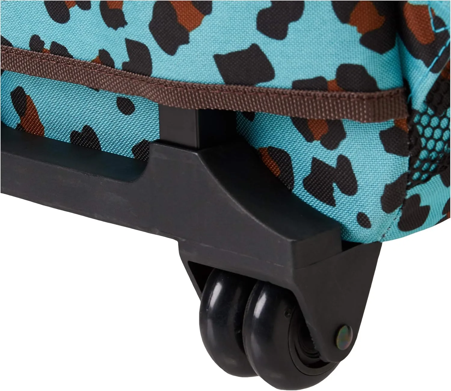 Rockland Double Handle Rolling Backpack, BLUELEOPARD, 17-Inch