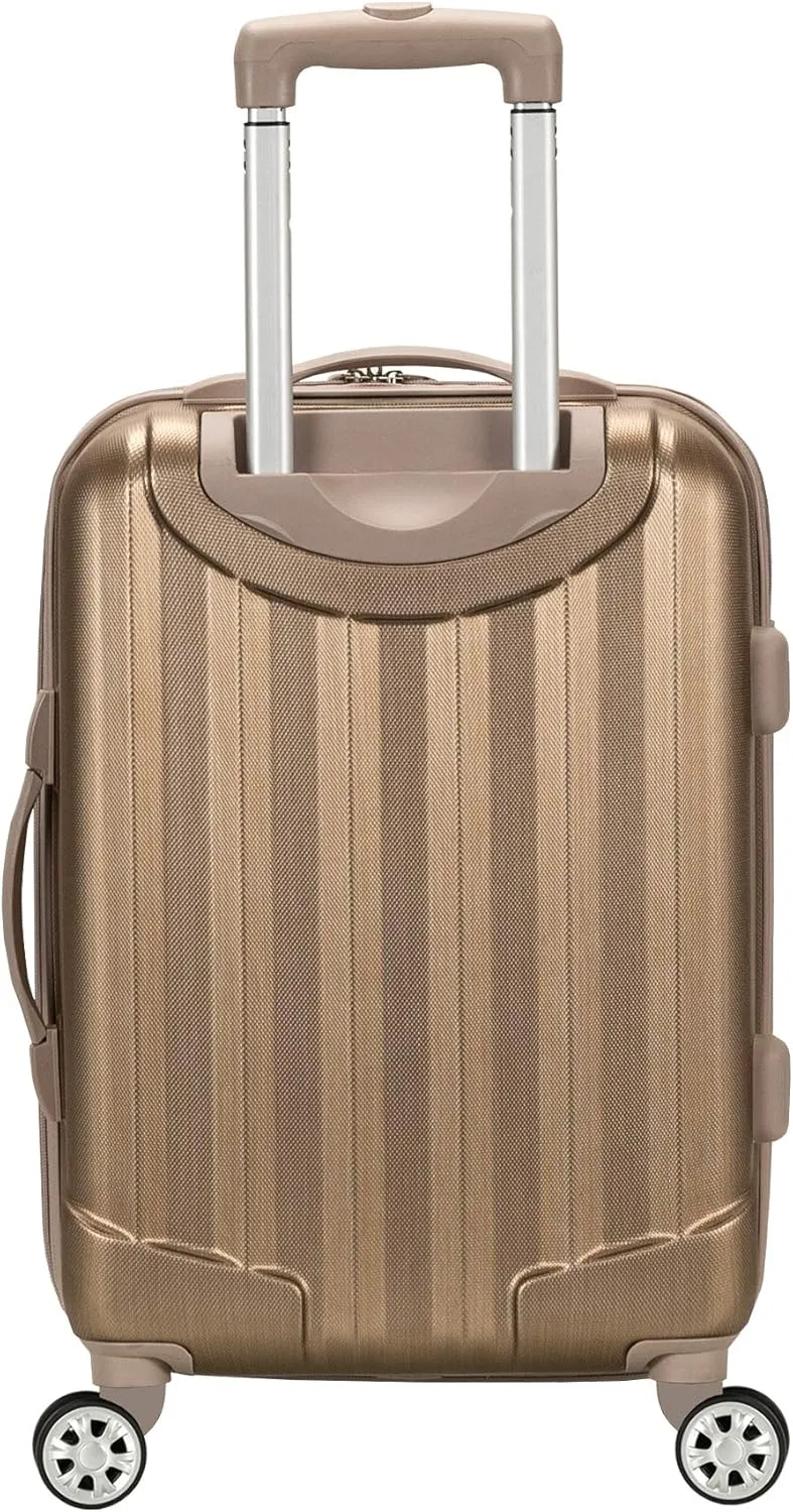 Rockland Melbourne Hardside Expandable Luggage with Spinner Wheels, Bronze, Carry-On 20"