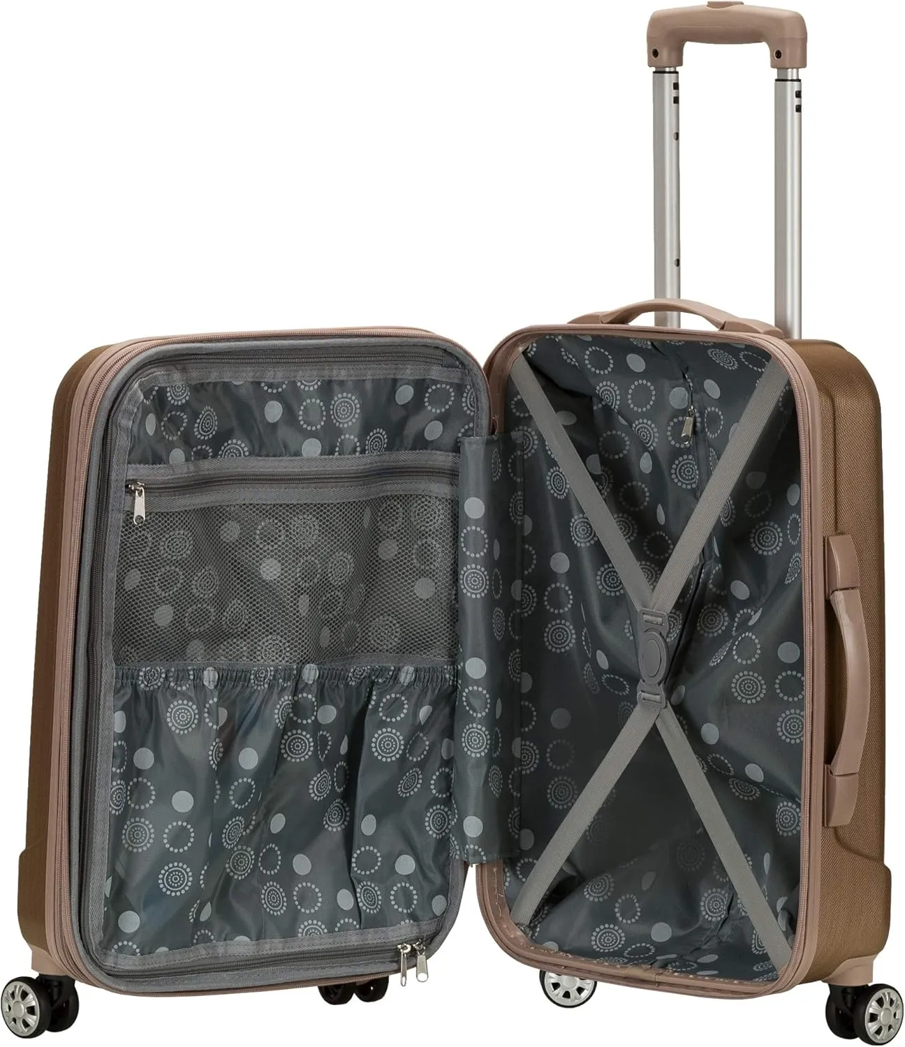 Rockland Melbourne Hardside Expandable Luggage with Spinner Wheels, Bronze, Carry-On 20"