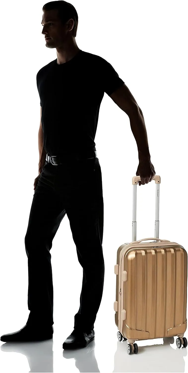 Rockland Melbourne Hardside Expandable Luggage with Spinner Wheels, Bronze, Carry-On 20"