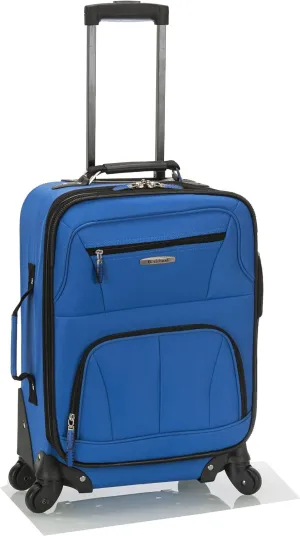 Rockland Pasadena Softside Spinner Wheel Luggage, Blue, Carry-On 20-Inch