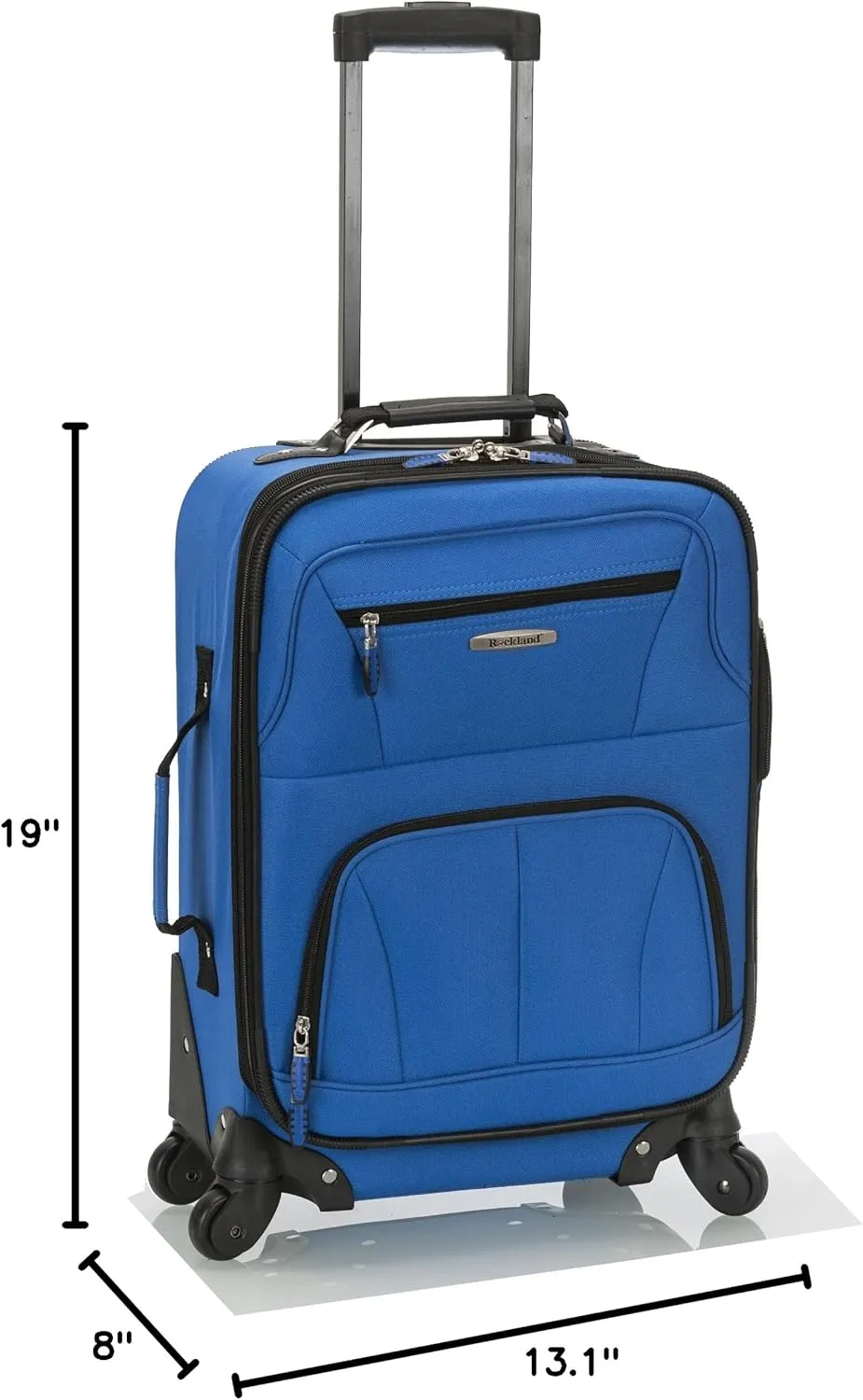Rockland Pasadena Softside Spinner Wheel Luggage, Blue, Carry-On 20-Inch