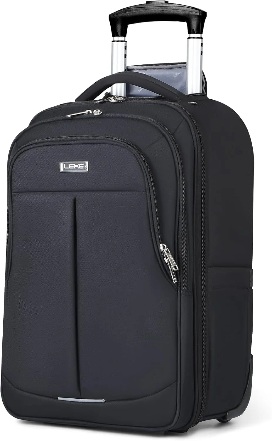 Rolling Backpack for Adults,18 Inch Waterproof Carry-on Backpack with Wheels, Wheeled Backpack Carry-on Luggage, Travel Backpack for Men Women， Trolley Laptop Backpack, Black Large