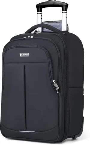 Rolling Backpack for Adults,18 Inch Waterproof Carry-on Backpack with Wheels, Wheeled Backpack Carry-on Luggage, Travel Backpack for Men Women， Trolley Laptop Backpack, Black Large