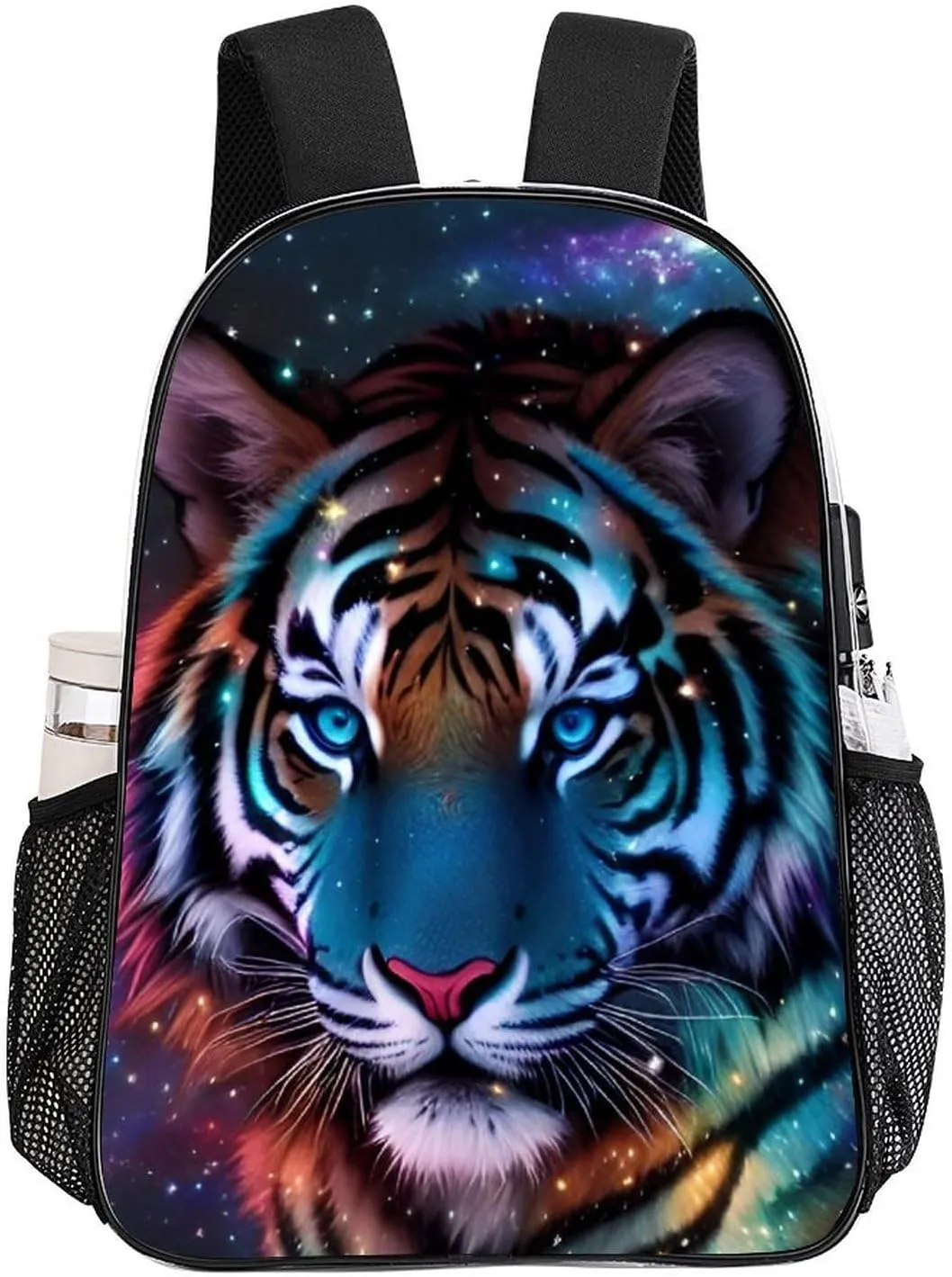 Rucksack Anti-Theft Multipurpose Big Capacity Carry On Bag - Mystic Fantasy Galaxy Sky Fantasy Wild Animals Tiger Art Traveling & Camping Backpack Transparent Bag