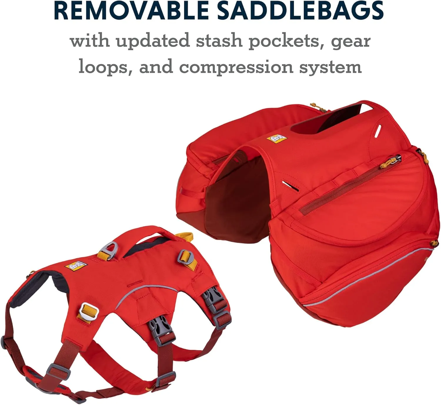 Ruffwear, Palisades Dog Backpack, Multi-Day Hiking Pack with Saddlebags and Hydration Bladders, Red Sumac, Large/X-Large