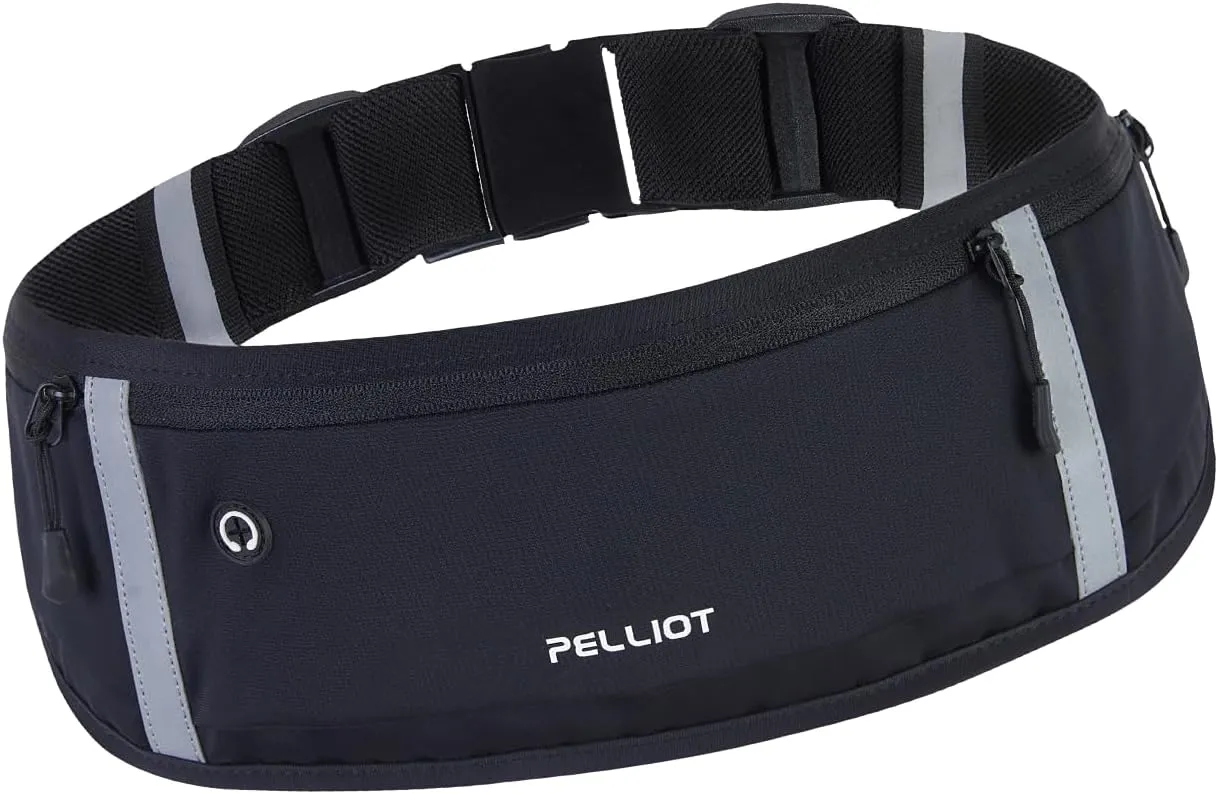 Running Belt for Women Men Slim Fanny Pack Phone Money Waist Pack Belt Bag for Hiking Cycling Exercise Running Black