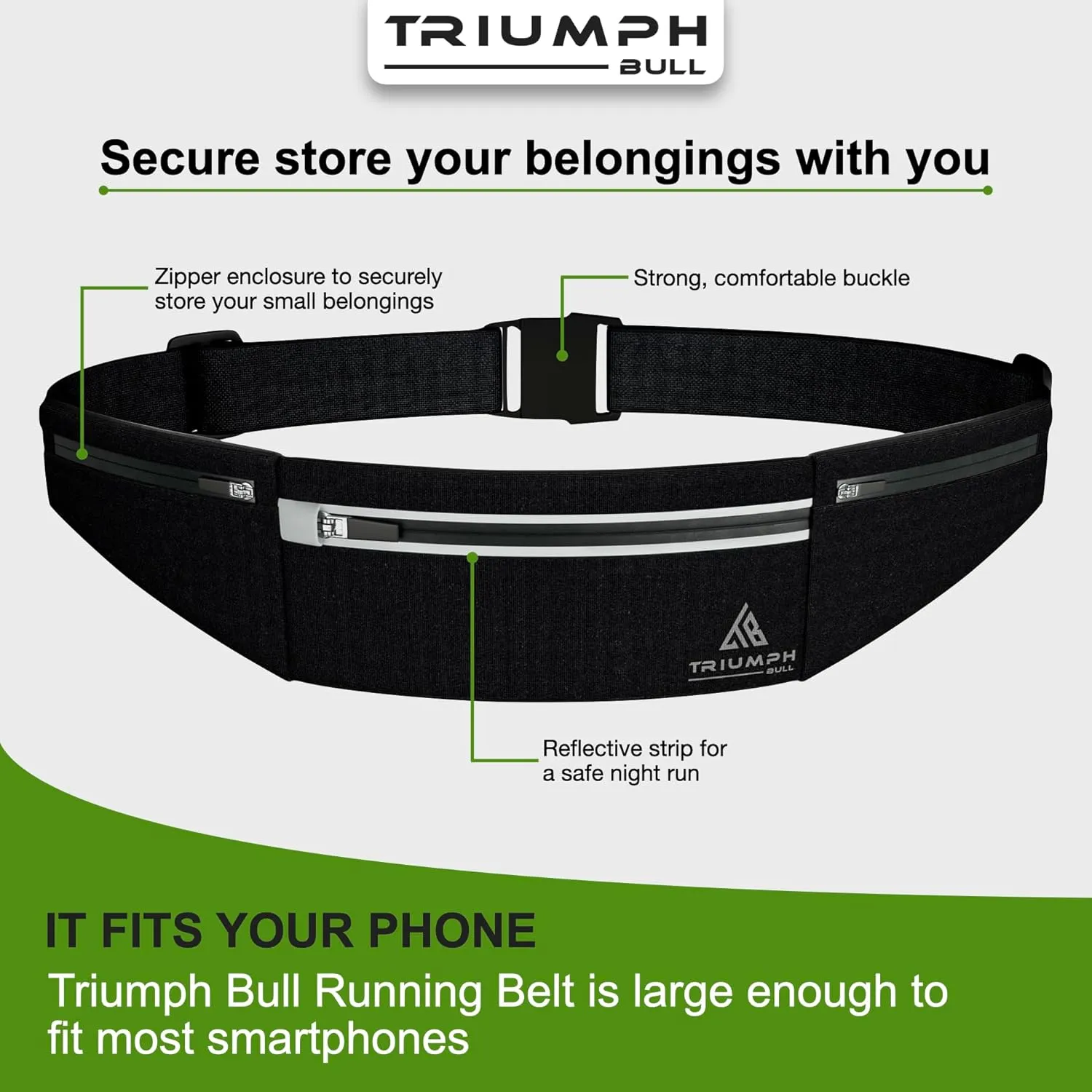 Running Belt Running Phone Holder - Fanny Pack For Hiking Essentials, Travel Essentials, And Money Belt. Bounce-Free Alternative For a Running Vest as You Can Carry Your Valuables