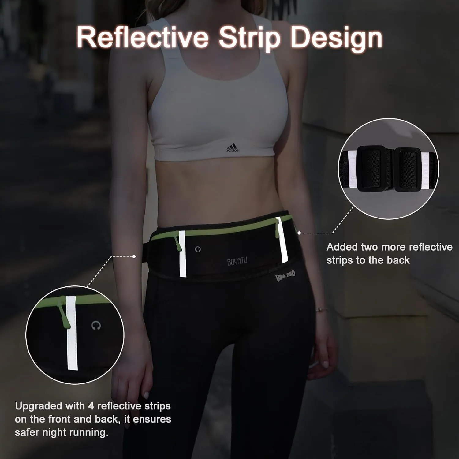 Running Belt Waist Fanny Pack: Slim Phone Holder Workout Pouch for Walking JoggingBlack