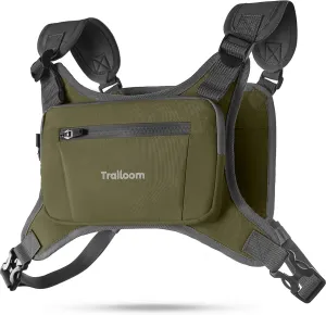 Running Chest Pack, Reflective Vest, Water Repellent, Phone Holder, Workout Bag for Runners, Cycling, Biking, EDC Pouch, Jogging Carrier, Hidden Pocket, Men & Women, Lightweight