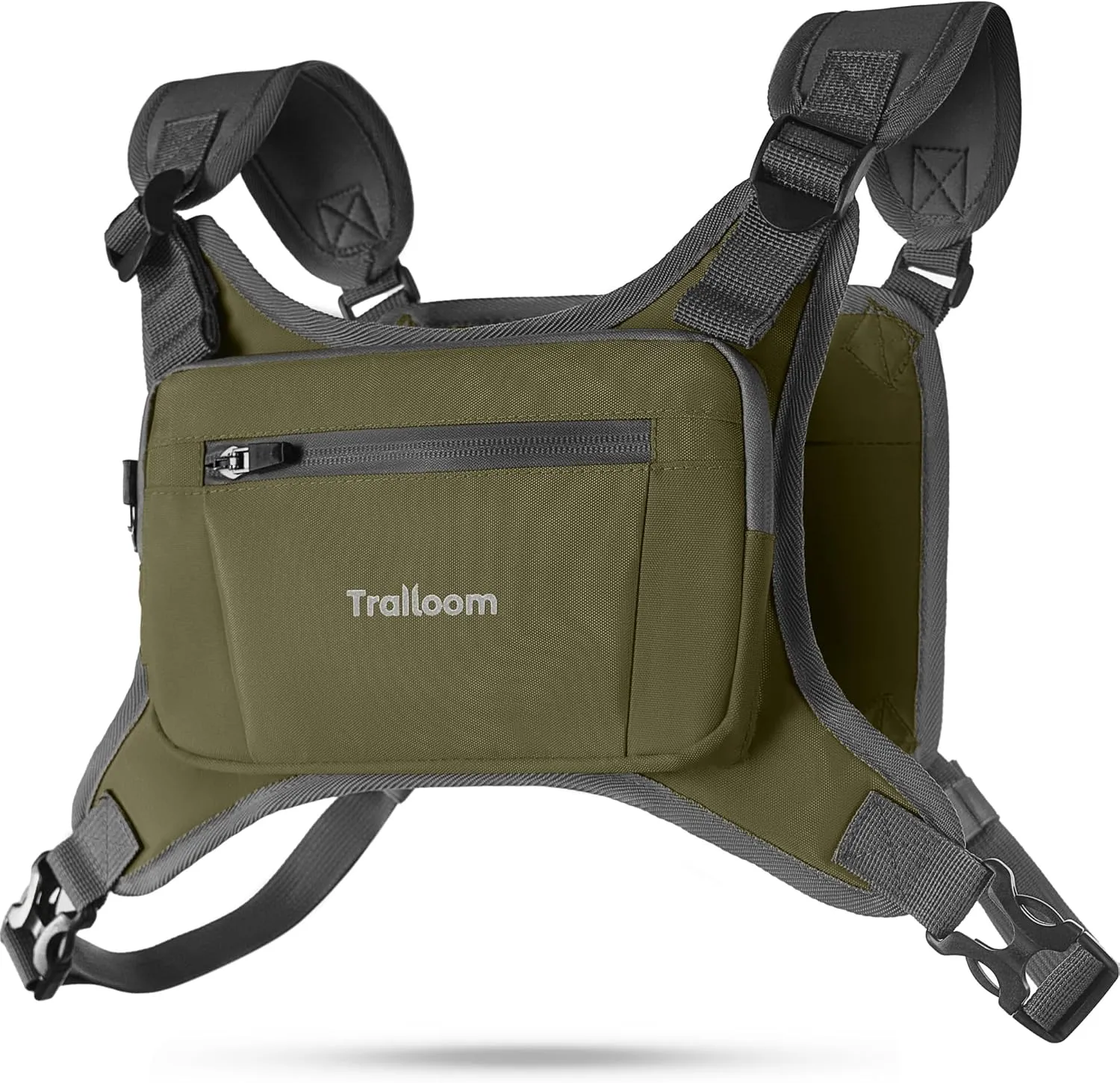 Running Chest Pack, Reflective Vest, Water Repellent, Phone Holder, Workout Bag for Runners, Cycling, Biking, EDC Pouch, Jogging Carrier, Hidden Pocket, Men & Women, Lightweight