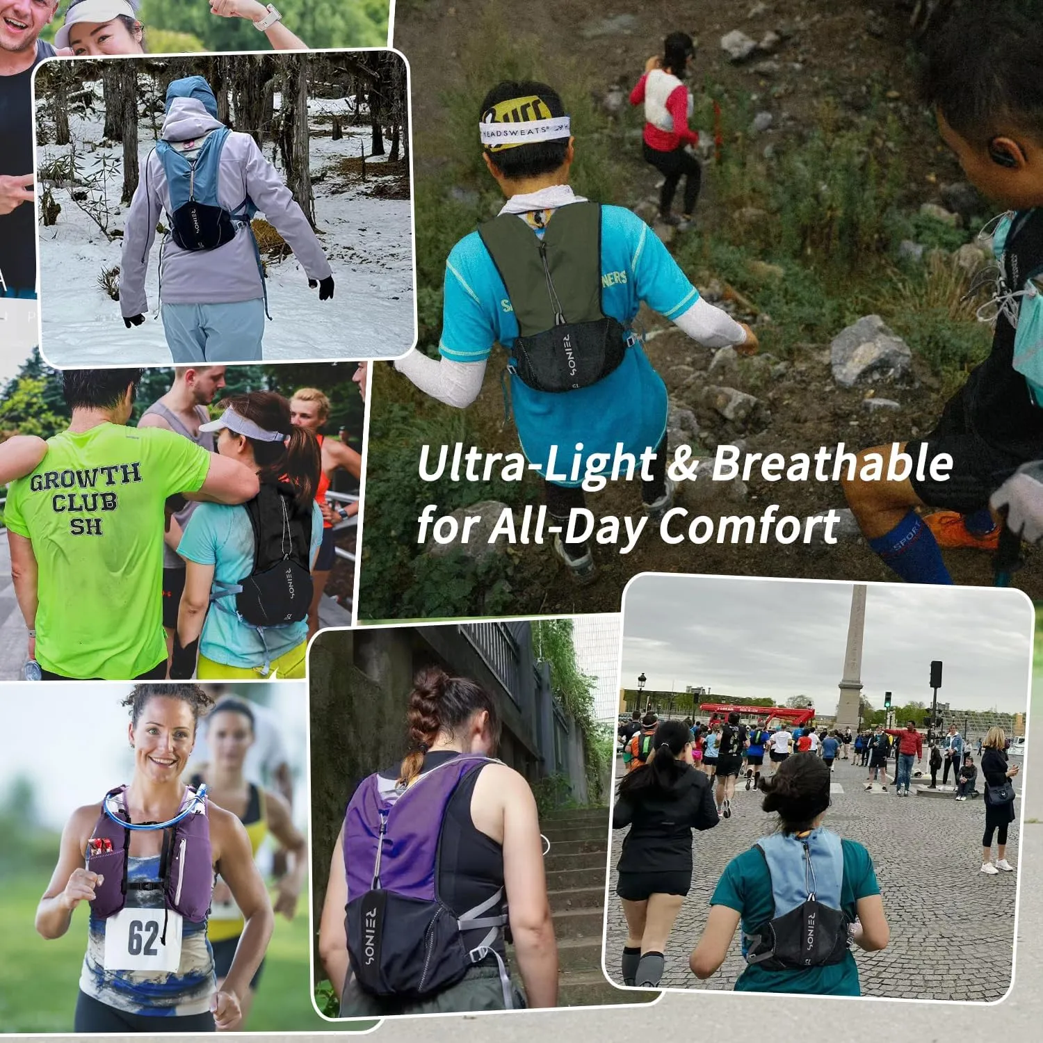 Running Vest for Women and Men Lightweight Hydration Backpack Pack with 1.5L Water Bladder Bag Running Gear Accessories for Hiking Trail Cycling Marathon