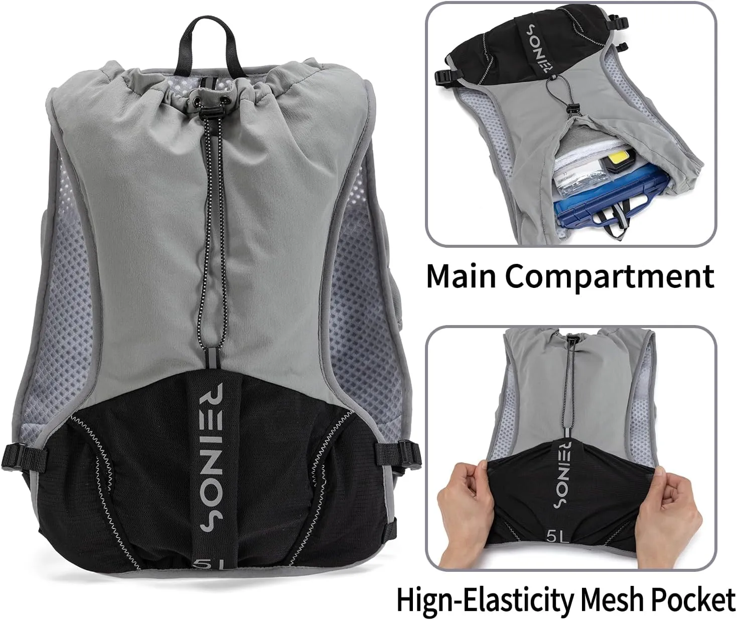 Running Vest for Women and Men Lightweight Hydration Backpack Pack with 1.5L Water Bladder Bag Running Gear Accessories for Hiking Trail Cycling Marathon
