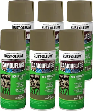 Rust-Oleum 279176-6PK Camouflage 2X Ultra Cover Spray Paint, Army Green, 12 Ounce (Pack of 6)