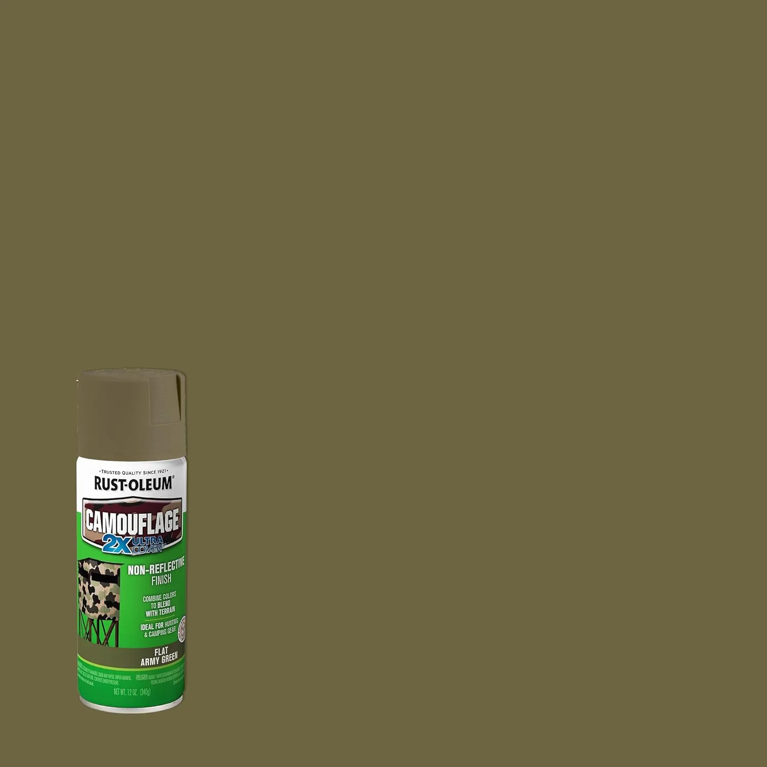 Rust-Oleum 279176-6PK Camouflage 2X Ultra Cover Spray Paint, Army Green, 12 Ounce (Pack of 6)