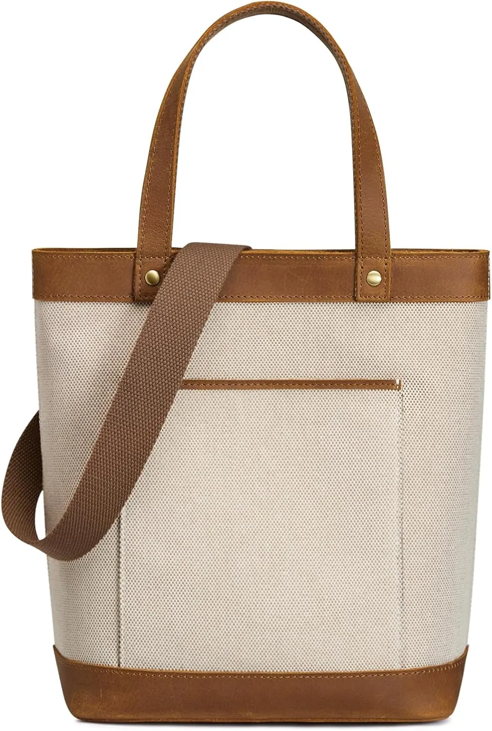 S-ZONE Canvas Leather Tote Bag for Women Designer Crossbody Handbag Satchel Shoulder Purses Top Handle Handbag
