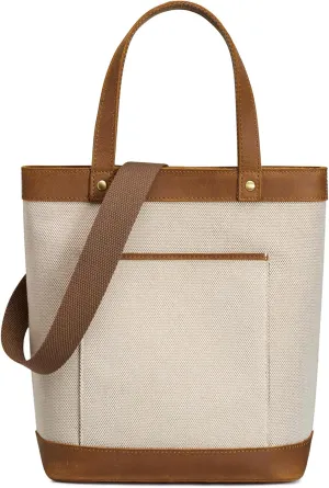 S-ZONE Canvas Leather Tote Bag for Women Designer Crossbody Handbag Satchel Shoulder Purses Top Handle Handbag