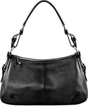 S-ZONE Womens Hobo Genuine Leather Shoulder Bag Top-handle Handbag Ladies Purses