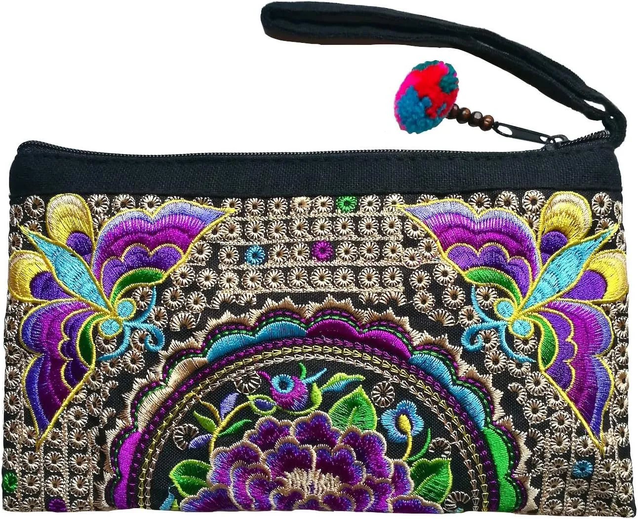 Sabai Jai - Smartphone Wristlet Bag - Handmade Embroidered Boho Clutch Wallets Purses