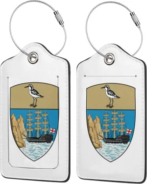 Saint Helena Island National Emblem Luggage Tags Pu Leather with Privacy Cover Label Address Card and Durable Metal Ring Suitable for Men Women Handbags Backpacks