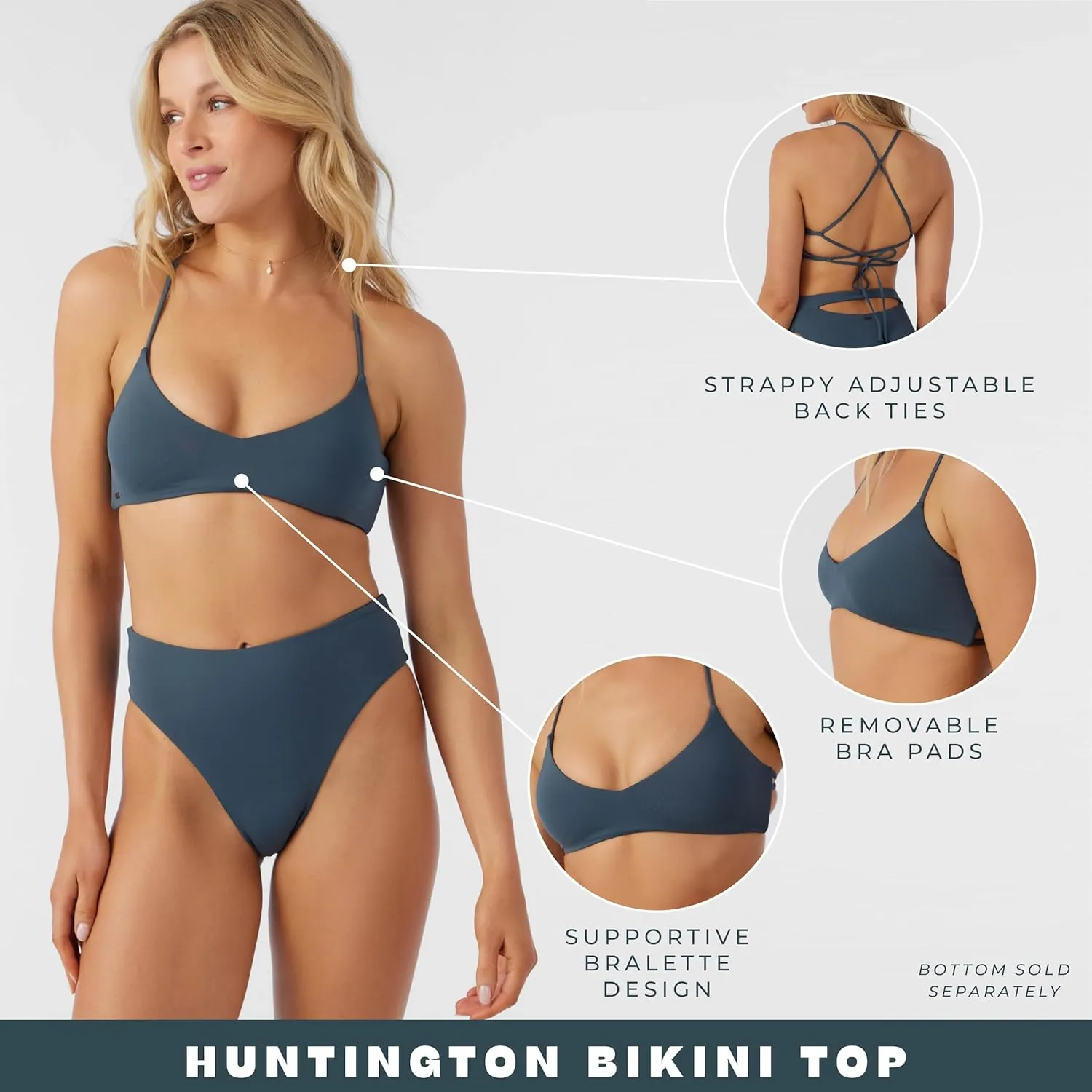 SALTWATER SOLIDS HUNTINGTON BRALETTE TOP