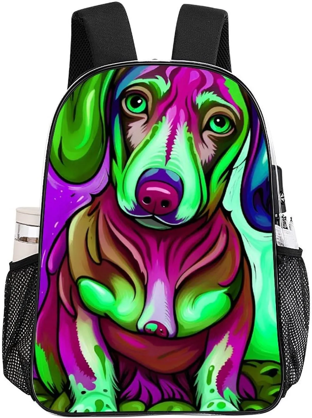Sausage Dog Dachshund Art Daypack Backpack Transparent Anti-Theft Multipurpose Bookbag Big Capacity Travel Hiking & Camping Rucksack With Smooth Zippers