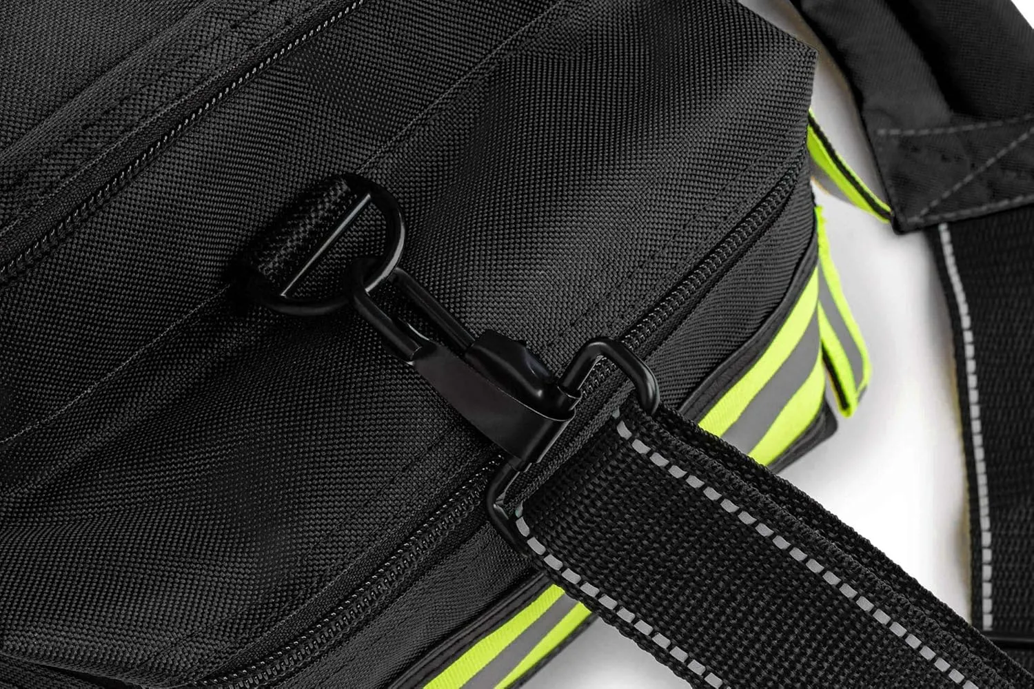 Scherber First Responder Fully-Stocked Professional Essentials EMT/EMS Trauma Kit | HSA/FSA Approved | Reflective Bag w/8 Zippered Pockets & Compartments & 200  First Aid Supplies - Black