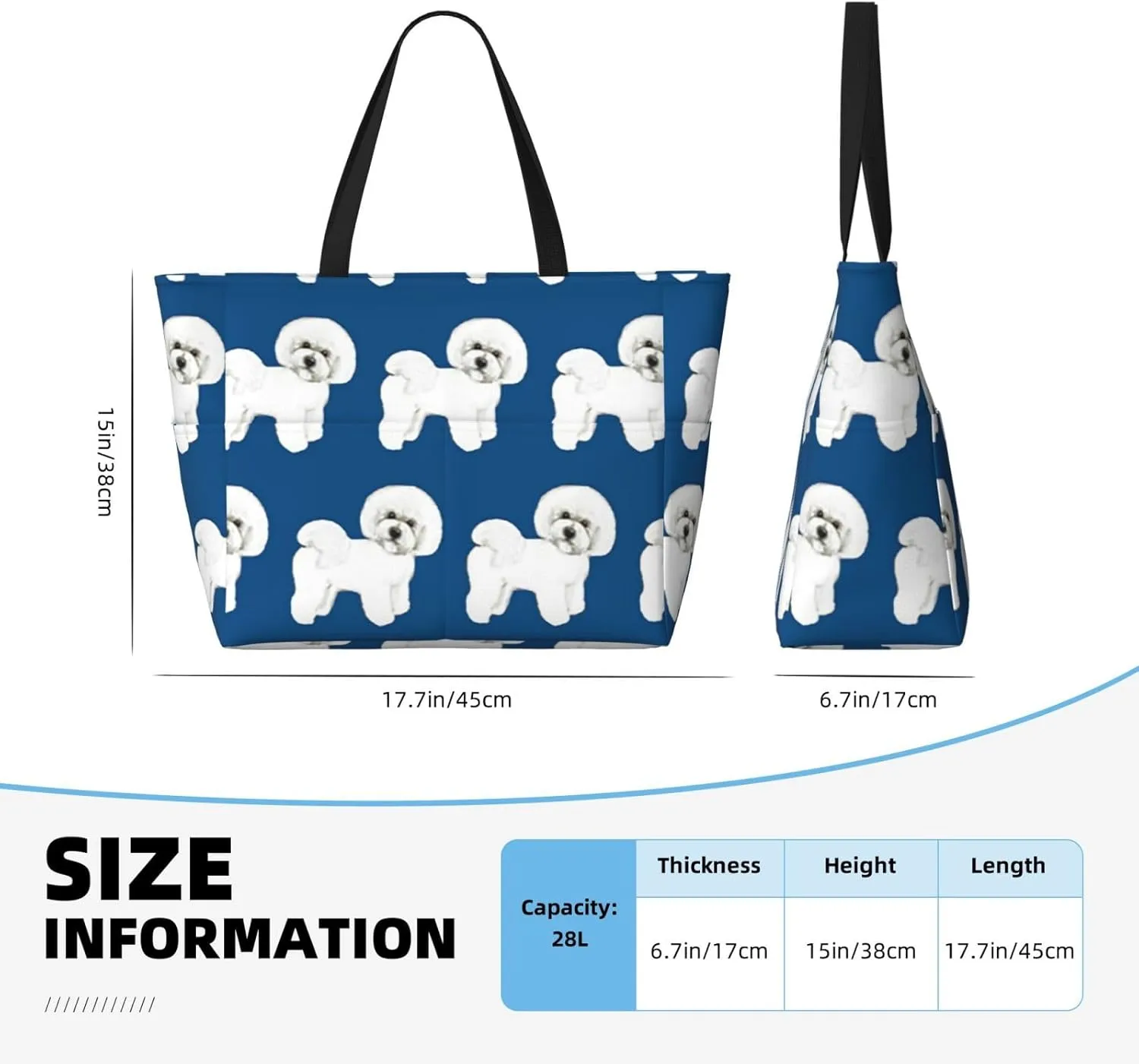 Schnauzer Dog Large Capacity Waterproof Sandproof Beach Totes Bags,Pool Bag Travel Essentials With Zipper And Pockets