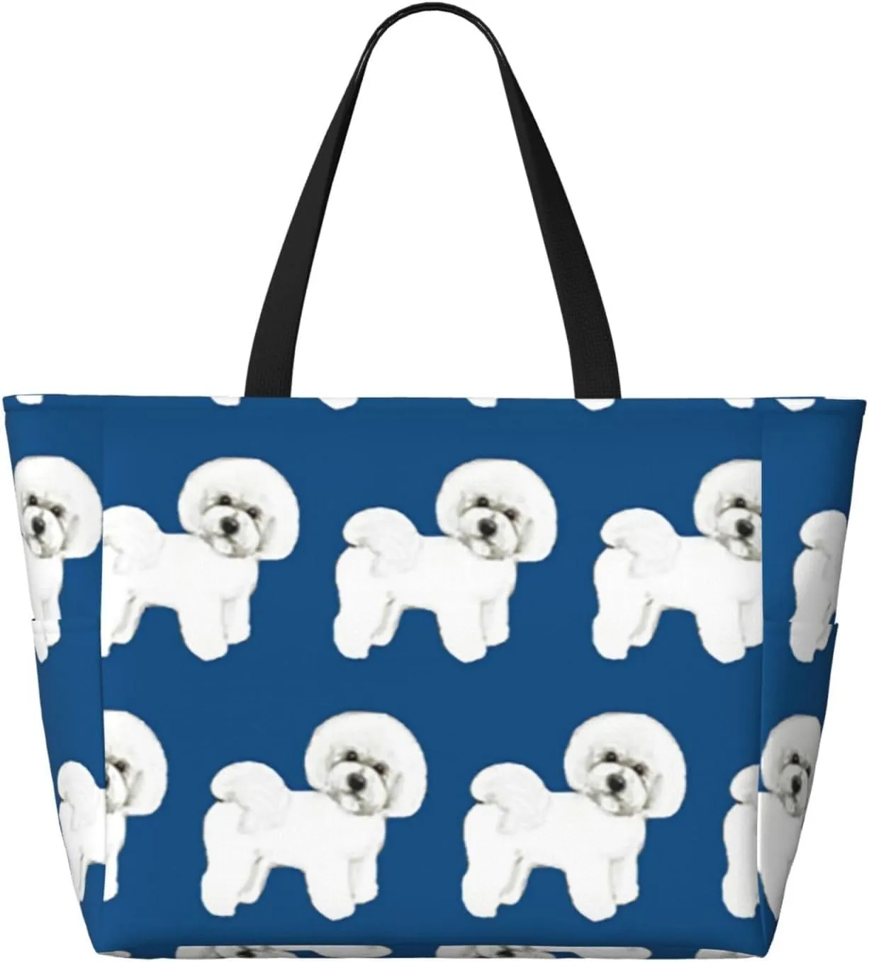 Schnauzer Dog Large Capacity Waterproof Sandproof Beach Totes Bags,Pool Bag Travel Essentials With Zipper And Pockets