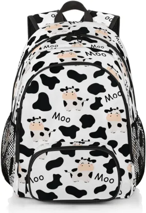 School Backpack for Boys Girls - Bookbag for Middle Elementary College Gym Travel, School Bag Rucksack Casual Daypack Computer Laptop Backpack for Women Men (Cute Cows Animal)