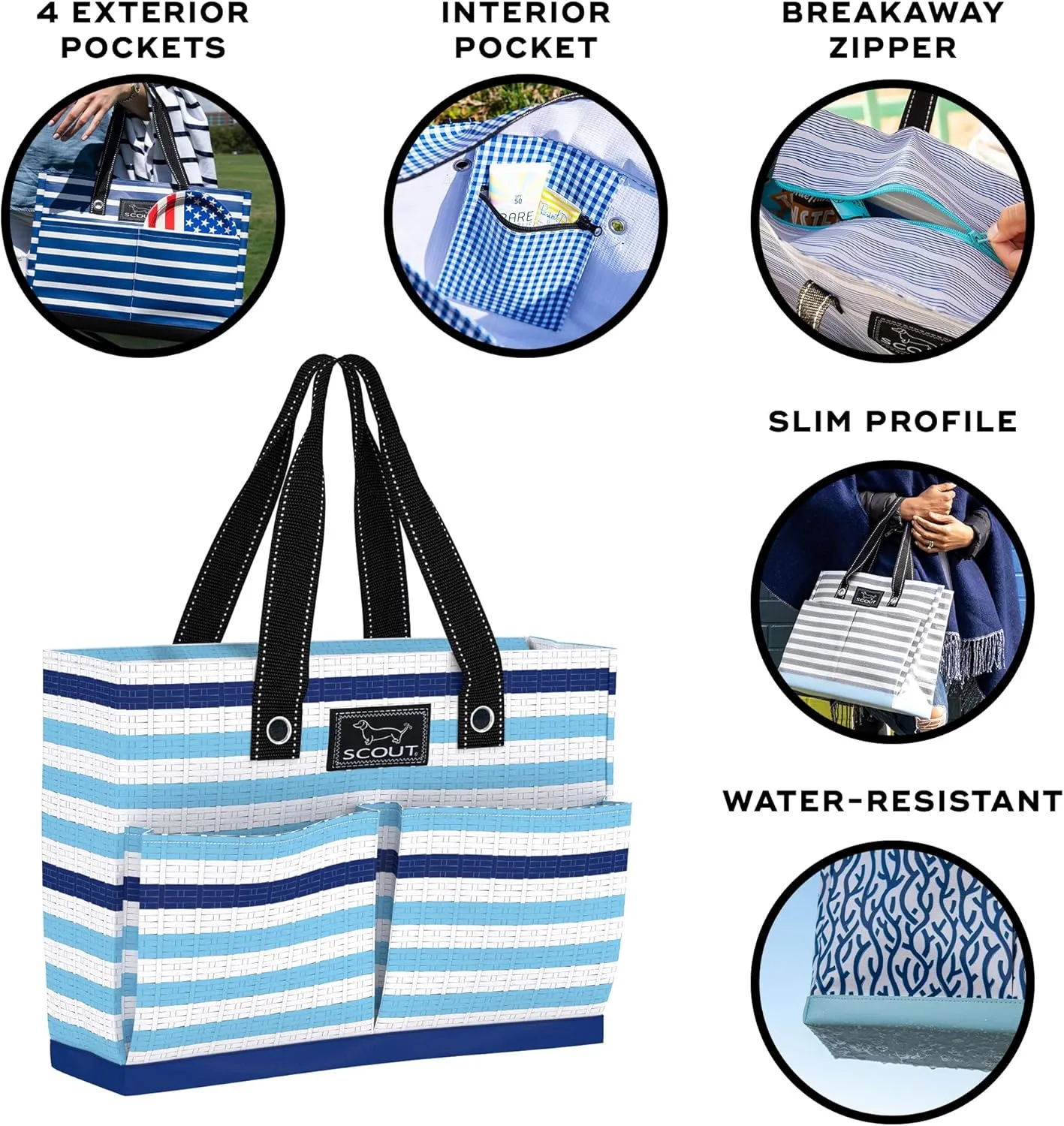 SCOUT Uptown Girl - Women's Organizer Work Tote with 4 Exterior Pockets - Nurse, Travel & Office Laptop Bag