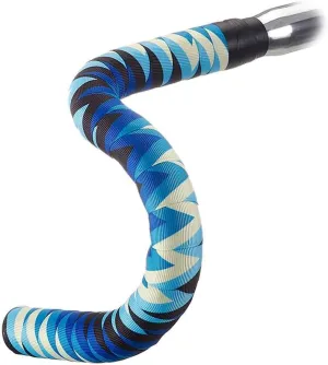Serfas Ribbon Bicycle Handle Bar Tape (Blues Light & Dark/Cream/Black Zig ZAG Stripe)