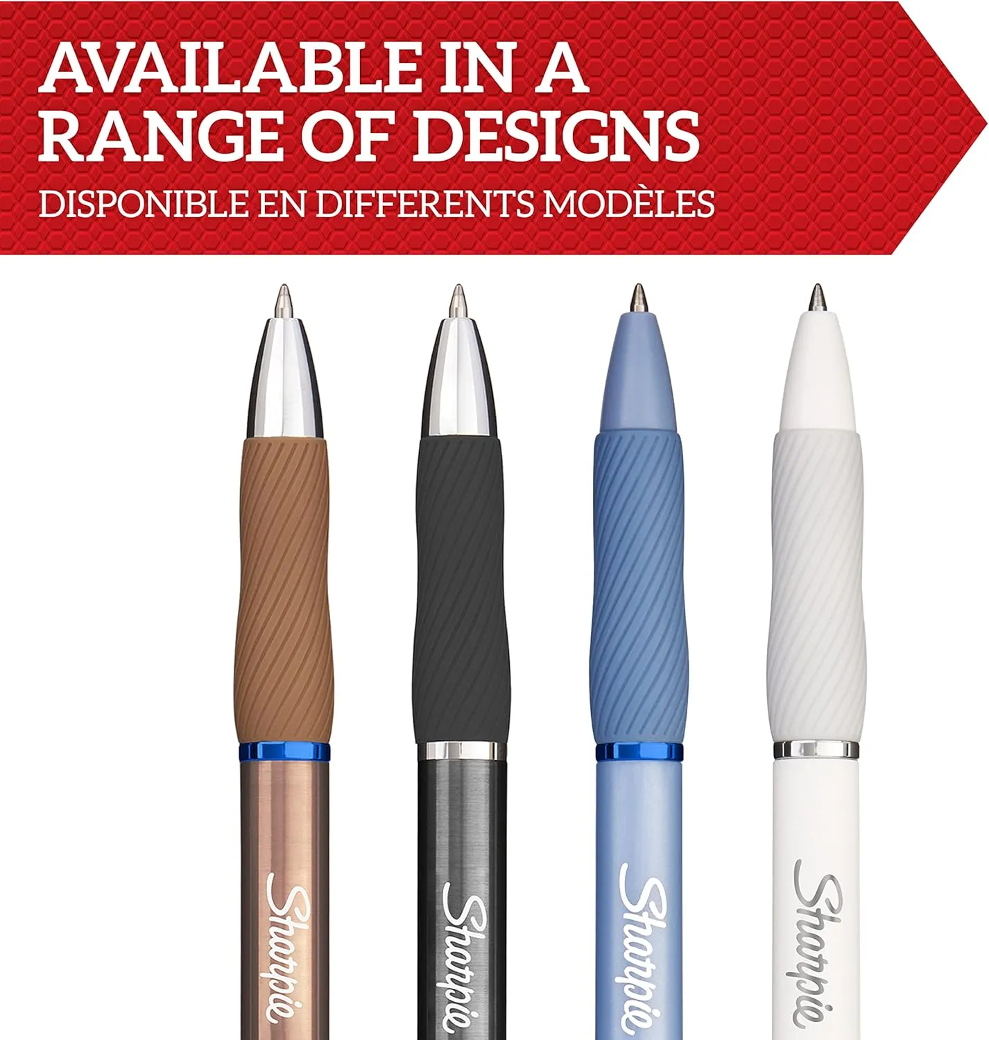 Sharpie S-Gel | Metal Gel Pens | Medium Point (0.7mm) | Steel Grey & Rose Gold | Black Ink | 2 Pens & 2 Gel Pen Refills