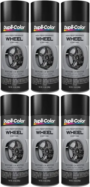 Sherwin-Williams Company Duplicolor High Performance Gloss Black Wheel Paint (12 oz) - 6 Pack