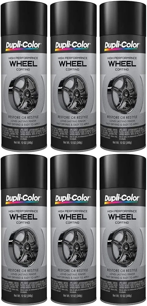 Sherwin-Williams Company Duplicolor High Performance Gloss Black Wheel Paint (12 oz) - 6 Pack
