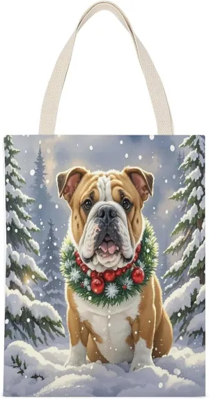 Shoulder Bag, Christmas Garland Printed Tote Bag,reusable Color Shopping Bag,fitness Tote Bag,adult Tote Bag