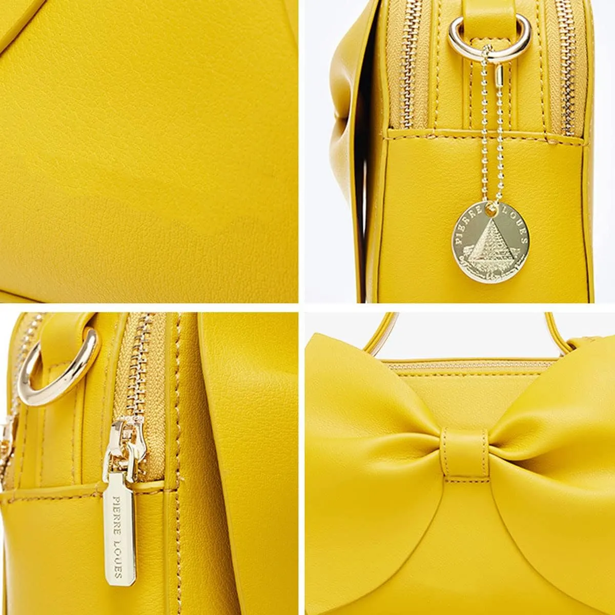 Shoulder Bag for Women PU Leather Purse Bowknot Handbag Fashion Top-Handle Satchel Ladies Crossbody