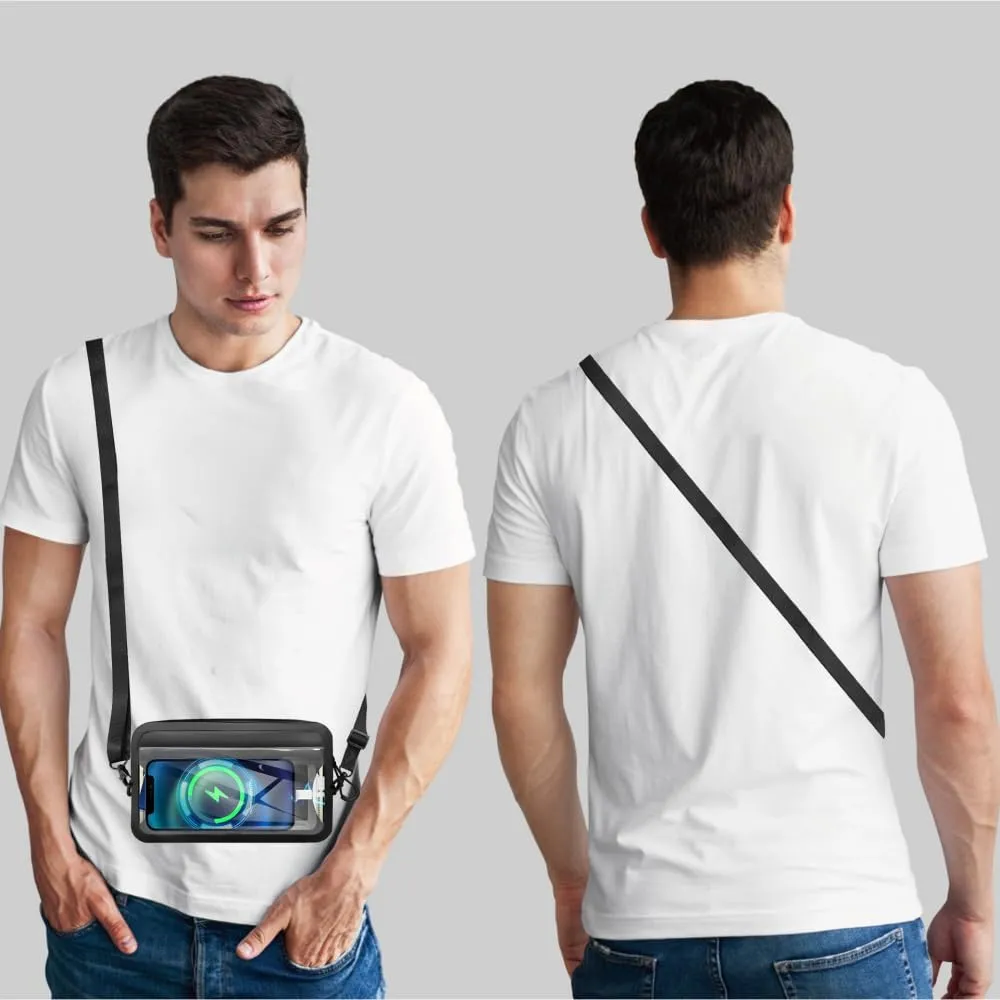 Shoulder crossbody waterproof bag airtight zipper portable touch screen