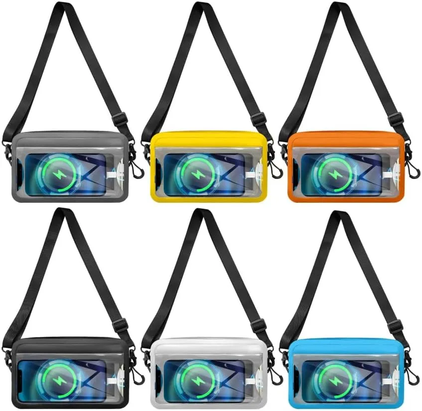 Shoulder crossbody waterproof bag airtight zipper portable touch screen