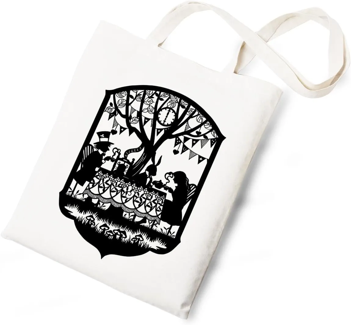 Silhouette of Alice Tote Bag Cotton Reusable Tote Shoulder Bag Fans Canvas Tote Bag For Gifts For Friends Fans