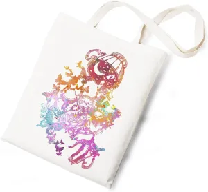 Silhouette of Alice Tote Bag Cotton Reusable Tote Shoulder Bag Fans Canvas Tote Bag For Gifts For Friends Fans