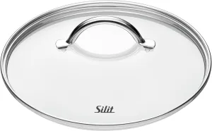 Silit Agate Pot Lid 24 cm, Glass Lid with Metal Handle, Heat Resistant Glass, Dishwasher Safe