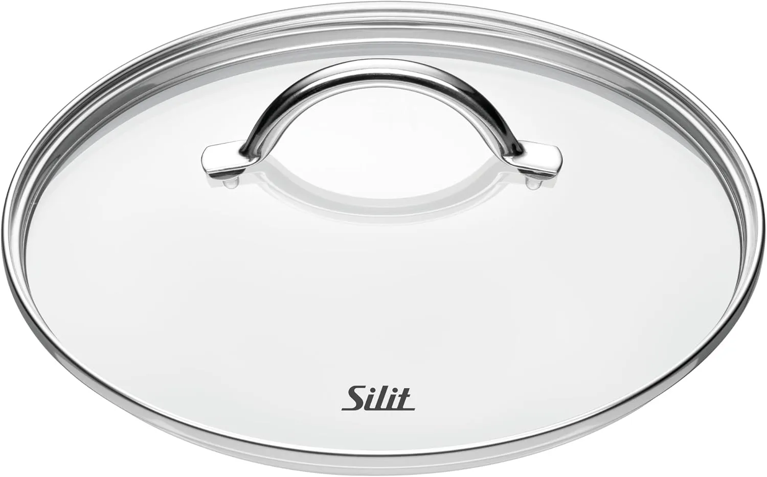 Silit Agate Pot Lid 24 cm, Glass Lid with Metal Handle, Heat Resistant Glass, Dishwasher Safe